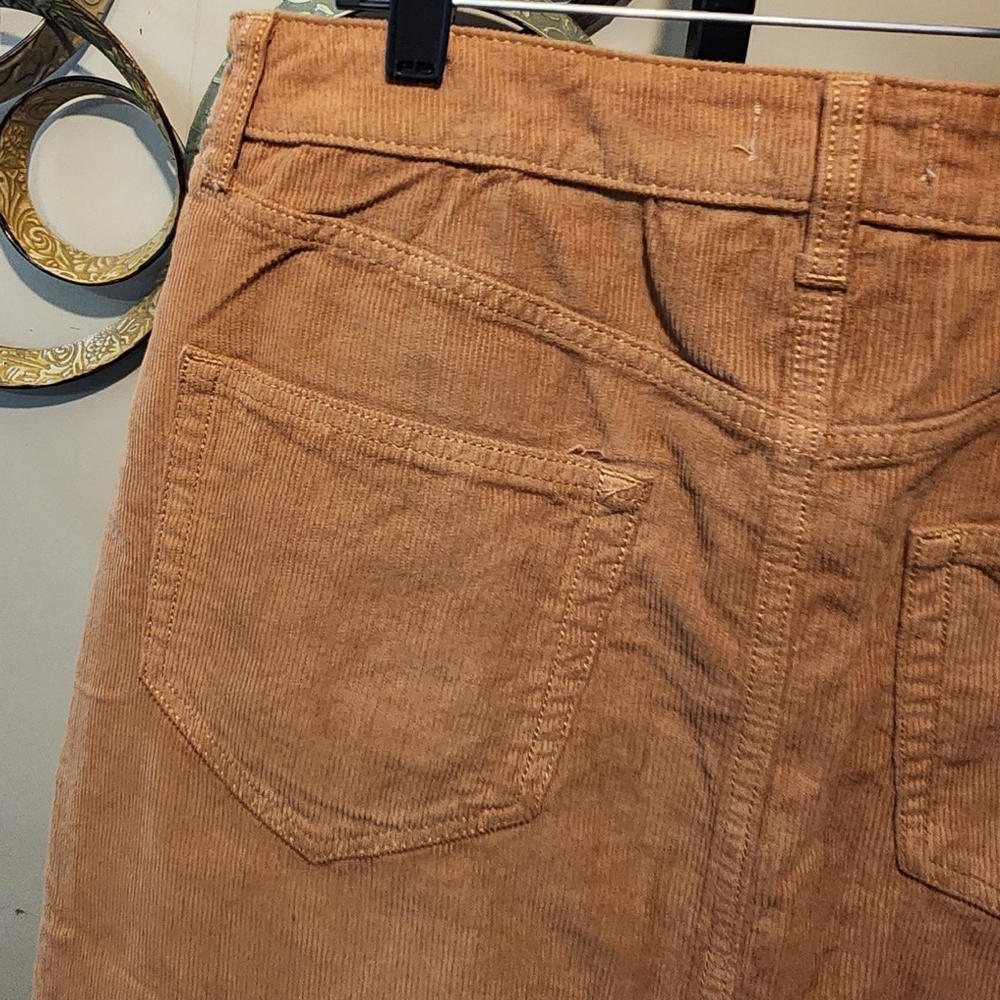 WARP + WEFT Tan Velana Midi Corduroy Skirt - Picture 7 of 13